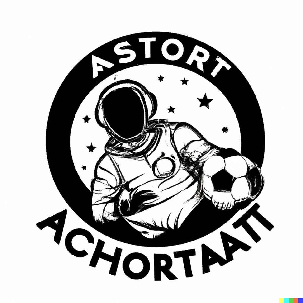 an astronaut, soccer team emblem design